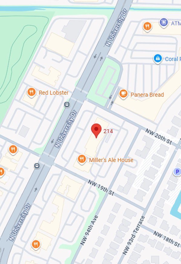 1999 N University Dr., Suite 214, Coral Springs, FL